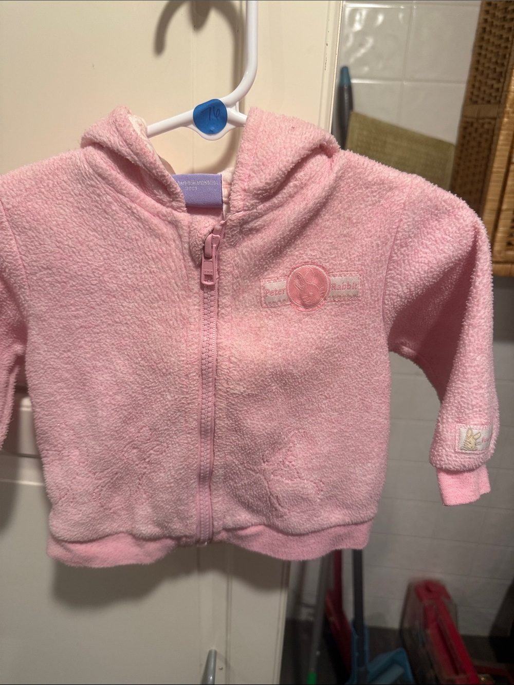 Peter rabbit Pink Hooded Zip-Up Jacket for Kids size 6/9 months 6:10